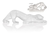 ZEILA PANTHER LARGE CRYSTAL SCULPTURE LALIQUE FRANCE