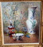 Sold at Auction: Rino Pianetti, RINO PIANETTI ITALIAN STILL LIFE OIL  PAINTING BOOKS, FEATHER, CANDLESTICK, CIGARETTE, ASHTRAY, MATCHES, ENVELOPE