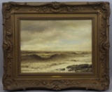 HENRY PEMBER SMITH SEASCAPE OIL PAINTING 19c AMERICAN