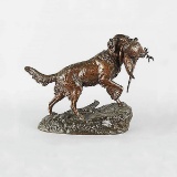 EMILE LIENARD FRENCH BRONZE HUNTING IRISH SETTER BRONZE