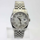 ROLEX DATEJUST 116234 18K SS FACTORY DIAMOND JUBILEE DIAL