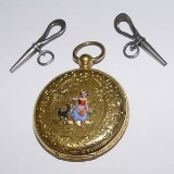 19C H SALISBURY NEW YORK 18K GOLD KEY WIND POCKET WATCH;