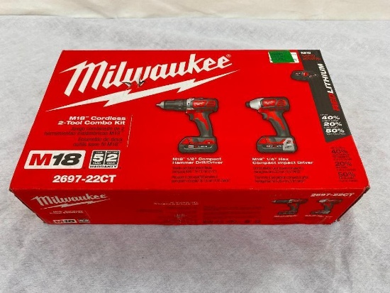 Unused Milwaukee M18 Cordless 2-Tool Combo Kit