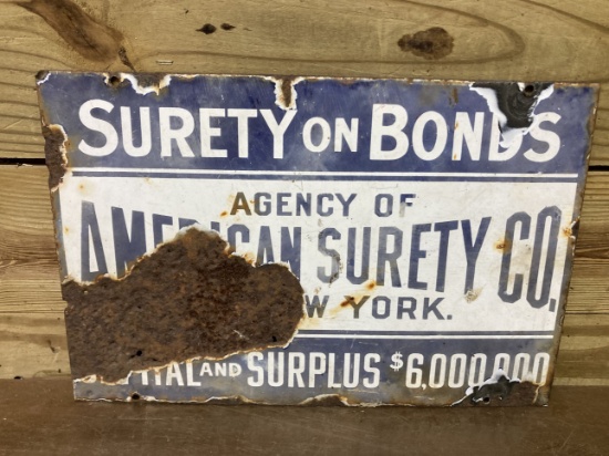 American Surety Co. Porcelain Sign