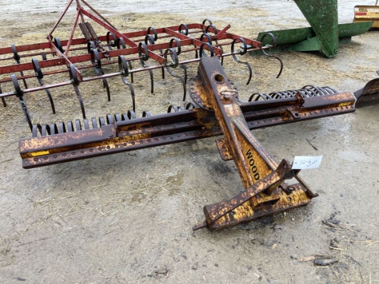 8' Woods 3-Point York Rake