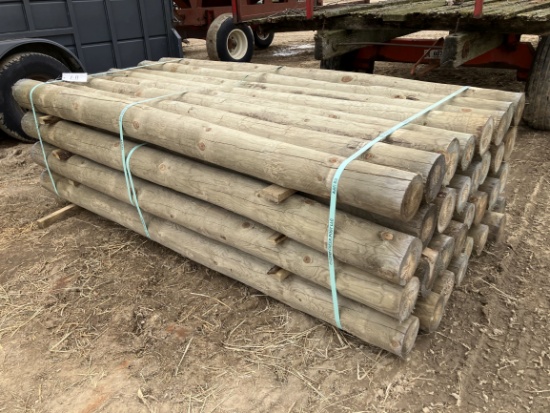 (32) 5" x 8' Treated Fence Posts