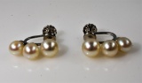 Pair of 14K Gold and Pearl Earrings