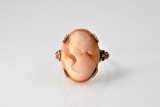 10K Gold and Shell Cameo Ring