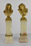 Gilt Bronze & Onyx Figures of Mary and Jesus