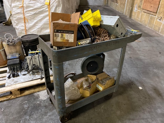 CART WITH MISCELLANEOUS ITEMS