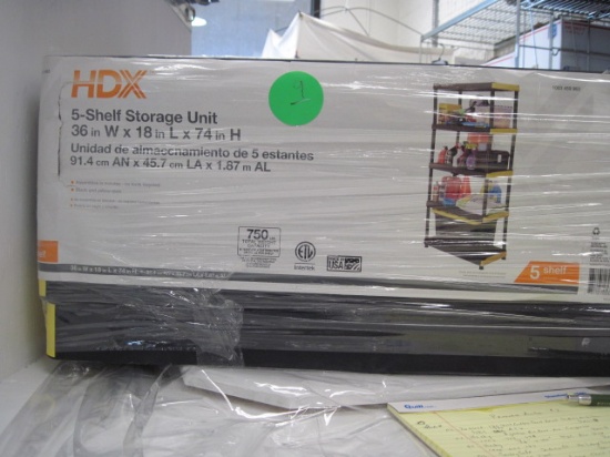 HDX 5 shelf storage unit - 36"W x 18"L x 74"H