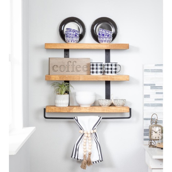 Del Hutson Designs 3-TIer Decorative Wall Shelf, MSRP $88.49