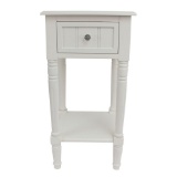 Decor Therapy Simplify White 1-Drawer End Table, MSRP $69.85