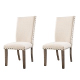 Walnut Upholstered Side Chair Set, MSRP $170.45