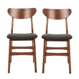 Safavieh Lucca Walnut/Black Dining Chairs, MSRP $152.27