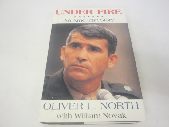 OLIVER NORTH SIGNED AUTOGRAPH BOOK UNDER FIRE