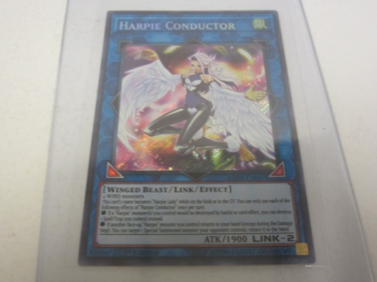 KONAMI YU GI OH HARPIE CONDUCTOR WIND HOLOGRAPHIC FOIL 1ST EDITION VERY RARE BLHR-EN047 GAME CARD