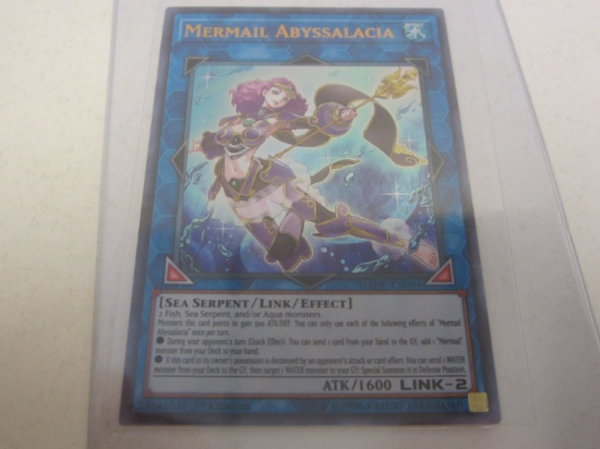 KONAMI YU-GI-OH! MERMAIL ABYSSALACIA GOLD HOLOGRAPHIC FOIL ULTRA RARE 1ST EDITION DANE-EN094