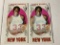 LOT OF 2 1969 TOPPS CAZZIE RUSSELL #3 ROOKIE CARDS NEW YORK KNICKS