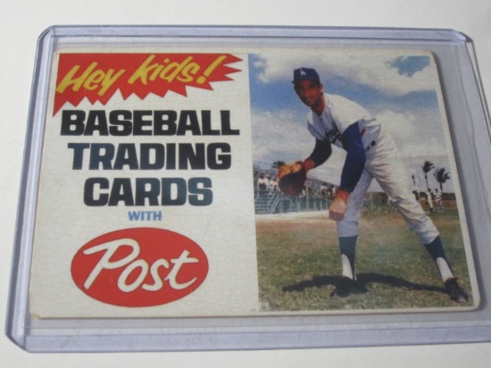 VINTAGE SANDY KOUFAX POST CEREAL CARD DODGERS