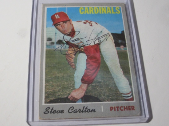 1970 TOPPS STEVE CARLTON #220 STEVE CARLTON SIGNED AUTOGRAPHED CARD ST LOUIS CARDINALS