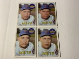 LOT OF 4 1969 TOPPS GIL HODGES #564 NEW YORK METS