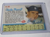 1962 POST CHARLEY MAXWELL #25 SIGNED AUTOGRAPHED CARD DETROIT TIGERS