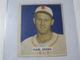 1949 BOWMAN BASEBALL #188 - KARL DREWS VINTAGE BASEBALL CARD