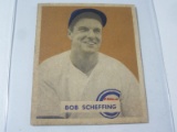1949 BOWMAN BASEBALL #83 - BOB SCHEFFING VINTAGE CHICAGO CUBS CARD