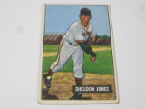 1951 BOWMAN BASEBALL COLOR #199 - SHELDON JONES VINTAGE BASEBALL CARD NEW YORK METS