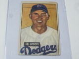 1951 BOWMAN BASEBALL COLOR #7 - GIL HODGES - BROOKLYN DODGERS VINTAGE CARD