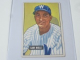 1951 BOWMAN BASEBALL COLOR #168 - SAM MELE WASHINGTON SENATORS VINTAGE CARD