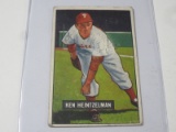 1951 BOWMAN BASEBALL COLOR #147 - KEN HEINTZELMAN VINTAGE PHILADELPHIA PHILLIES CARD