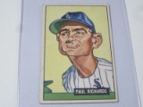 1951 BOWMAN BASEBALL COLOR #195 - PAUL RICHARDS VINTAGE CHICAGO WHITE SOX CARD