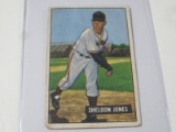 1951 BOWMAN BASEBALL COLOR #199 - SHELDON JONES VINTAGE NEW YORK GIANTS CARD