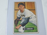 1951 BOWMAN BASEBALL COLOR #204 - VIC LOMBARDI - PITTSBURGH PIRATES VINTAGE CARD