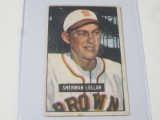 1951 BOWMAN BASEBALL COLOR #100 - SHERMAN LOLLAR VINTAGE ST. LOUIS BROWNS CARD