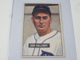 1951 BOWMAN BASEBALL COLOR #105 - DON KOLLOWAY VINTAGE DETROIT TIGERS CARD