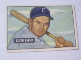 1951 BOWMAN BASEBALL COLOR #87 - FLOYD BAKER VINTAGE CHICAGO WHITE SOX CARD