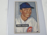 1951 BOWMAN BASEBALL COLOR #108 - VIRGIL STALLCUP VINTAGE CINCINNATI REDS CARD