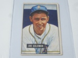 1951 BOWMAN BASEBALL COLOR #120 - JOE COLEMAN VINTAGE PHILADELPHIA ATHLETICS CARD