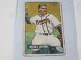 1951 BOWMAN BASEBALL COLOR #135 - WALKER COOPER VINTAGE BOSTON BRAVES CARD
