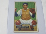 1951 BOWMAN BASEBALL COLOR #142 - AARON ROBINSON VINTAGE DETROIT TIGERS CARD