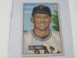 1951 BOWMAN BASEBALL COLOR #64 - BILL WERLE VINTAGE BASEBALL CARD PITTSBURGH PIRATES