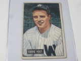 1951 BOWMAN BASEBALL COLOR #41 - EDDIE YOST VINAGE CARD WASHINGTON SENATORS