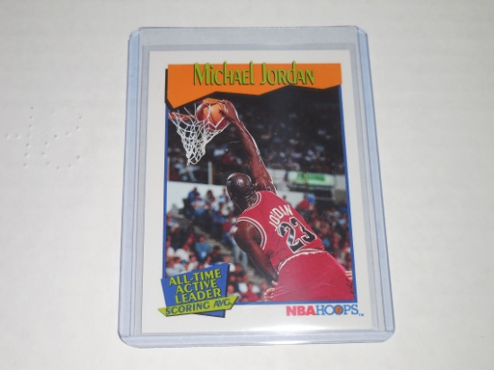 1991-92 SKYBOX NBA HOOPS BASKETBALL #536 - MICHAEL JORDAN NBA LEADER HIGH NUMBER CARD