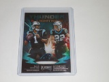 2019 PANINI PLAYOFF FOOTBALL CAM NEWTON / CHRISTIAN MCCAFFREY THUNDER & LIGHTNING HOLOFOIL PANTHERS