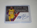 2019-20 ACEO ICONIC INK LEBRON JAMES LOS ANGELES LAKERS FACSMILE SIGNATURE CARD LIMITED EDITION