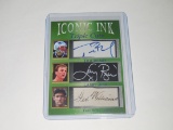 2020 ACEO ICONIC INK TRIPLE - TOM BRADY LARRY BIRD TED WILLIAMS FACSMILE AUTOGRAPH NOVELTY CARD
