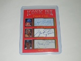 2020 ACEO ICONIC INK TRIPLE CUTS MICHAEL JORDAN WAYNE GRETZKY MICKEY MANTLE FACSMILE AUTOGRAPH CARD